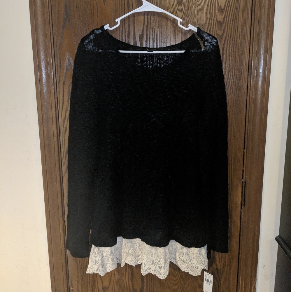 Black Sweater with lace details